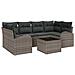 Set Divano da Giardino con cuscino 7 pcs Grigio 55 x 55 x 37 cm - Foto miniatura 1