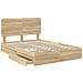 Letto con Contenitore con testiera Rovere Sonoma 150 x 200 cm - Foto miniatura 5