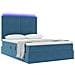 Letto con contenitore e LED Blu Scuro 140 x 190 cm Velluto - Foto miniatura 3