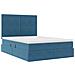 Letto con contenitore e LED Blu Scuro 140 x 190 cm Velluto - Foto miniatura 6