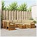 Set divani 10 pcs Naturale e Beige Legno di Acacia Massello - Foto miniatura 2