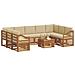 Set divani 10 pcs Naturale e Beige Legno di Acacia Massello - Foto miniatura 3