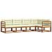 Set di divani da esterno con cuscino 5 pcs Naturale e Crema - Foto miniatura 1