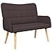Sofa a Due Posti Marrone Scuro 115 x 61 x 87 cm Tessuto - Foto miniatura 1