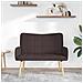 Sofa a Due Posti Marrone Scuro 115 x 61 x 87 cm Tessuto - Foto miniatura 3