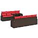 Set Divano da Giardino 9 pcs Marrone Rattan in Polipropilene - Foto miniatura 1