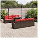 Set Divano da Giardino 9 pcs Marrone Rattan in Polipropilene - Foto miniatura 2