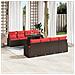 Set Divano da Giardino 9 pcs Marrone Rattan in Polipropilene - Foto miniatura 3