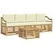 Set di divani da esterno 5 pcs Bianco e Crema Poliestere - Foto miniatura 1