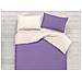 Copripiumino In 100% Cotone Double Face Panna Lilla Singolo Panna- Lilla - Foto miniatura 1