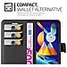 Custodia Compatibile Con Samsung Galaxy M11 In Nero Carbone - Coperchio Protettiva Con Chiusura Magnetica, Funzione Stand E Tasca Per Le Carte - Foto miniatura 3