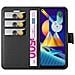 Custodia Compatibile Con Samsung Galaxy M11 In Nero Carbone - Coperchio Protettiva Con Chiusura Magnetica, Funzione Stand E Tasca Per Le Carte - Foto miniatura 5