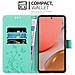 Cadorabo Custodia Compatibile Con Samsung Galaxy A72 5g In Turchese Fiore - Coperchio Protettivo In Design Floreale Con Chiusura Magnetica, Funzione Stand E Slot Per Carte - Foto miniatura 2