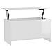 Tavolino Bianco Lucido 102x55,5x52,5 Cm In Legno Multistrato - Foto miniatura 1