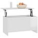 Tavolino Bianco Lucido 102x55,5x52,5 Cm In Legno Multistrato - Foto miniatura 6