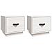 Comodini 2 Pz Bianco 40x34x35 Cm In Legno Massello Di Pino - Foto miniatura 2