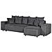 Divano Letto Angolare 3 Posti Luspa Velluto A Coste Grigio Scuro Con Contenitore Lato Sinistro - Foto miniatura 4