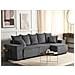 Divano Letto Angolare 3 Posti Luspa Velluto A Coste Grigio Scuro Con Contenitore Lato Sinistro - Foto miniatura 1