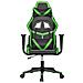 Sedia Da Gaming Massaggiante Nero E Verde In Similpelle - Foto miniatura 3