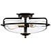 Plafoniera Industrial Nordica Griffin Acciaio Bronzo Ottone 3 Luci E27 - Foto miniatura 1