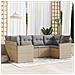 Set Divano Da Giardino 6 Pz Con Cuscini Beige Misto Polyrattan - Foto miniatura 8