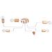 Lampadario Timbo 6 Bianco Sl. 1666 - Soppalco Lampadario Bianco /legno Naturale 16.5x85x58 Cm - Foto miniatura 1