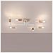 Lampadario Timbo 6 Bianco Sl. 1666 - Soppalco Lampadario Bianco /legno Naturale 16.5x85x58 Cm - Foto miniatura 4