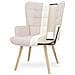 Poltrona Scandinava Stella Tessuto Beige Con Cuciture - Foto miniatura 4