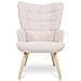 Poltrona Scandinava Stella Tessuto Beige Con Cuciture - Foto miniatura 5