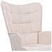 Poltrona Scandinava Stella Tessuto Beige Con Cuciture - Foto miniatura 6