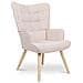 Poltrona Scandinava Stella Tessuto Beige Con Cuciture - Foto miniatura 7