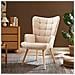 Poltrona Scandinava Stella Tessuto Beige Con Cuciture - Foto miniatura 1