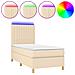 Letto a Molle con Materasso e LED Crema 100x200cm in Tessuto - Foto miniatura 1