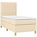 Letto a Molle con Materasso e LED Crema 100x200cm in Tessuto - Foto miniatura 7