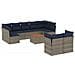 Set Divani Da Giardino 10 Pz Con Cuscini Grigio In Polyrattan - Foto miniatura 2