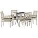 Set da Pranzo da Giardino 5 Pezzi Grigio Chiaro Rattan Poly - Foto miniatura 1