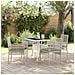 Set da Pranzo da Giardino 5 Pezzi Grigio Chiaro Rattan Poly - Foto miniatura 2