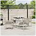 Set da Pranzo da Giardino 5 Pezzi Grigio Chiaro Rattan Poly - Foto miniatura 4