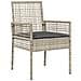 Set da Pranzo da Giardino 5 Pezzi Grigio Chiaro Rattan Poly - Foto miniatura 6