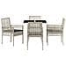 Set da Pranzo da Giardino 5 Pezzi Grigio Chiaro Rattan Poly - Foto miniatura 7