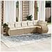 Set Divano da Giardino 6 pz con Cuscini Beige in Polyrattan - Foto miniatura 2