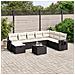 Set Divani da Giardino 9 pz con Cuscini Nero in Polyrattan - Foto miniatura 2