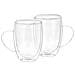 Lotto 2 Bicchieri Con Manico A Doppia Parete 350 Ml In Vetro Borosilicato Solido, Trasparente - Foto miniatura 1