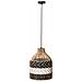 Lampadario Turabo Rattan Nero /bianco - Foto miniatura 3