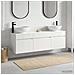 Set di Armadi da Bagno 3 pz Bianco Lucido 49 x 44,5 x 66,5 cm - Foto miniatura 2