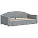 Divano Letto Estraibile Cassetti Grigio Chiaro 100x190 Tessuto - Foto miniatura 3