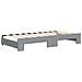 Divano Letto Estraibile Cassetti Grigio Chiaro 100x190 Tessuto - Foto miniatura 8