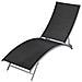 Lettino Prendisole in Acciaio e Textilene Nero - Foto miniatura 1