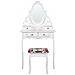 Tavolino Da Toeletta 4 Cassetti Con Specchio Ovale E Sgabello Bianco Amour - Foto miniatura 9