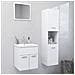 Set Mobili Da Bagno Bianco In Truciolato - Foto miniatura 1